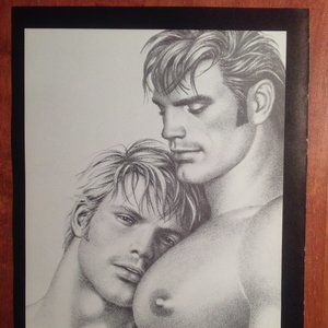 Art Page/Print from TOM of FINLAND Book - Retrospective #1 1988 Nipple Sam Brown